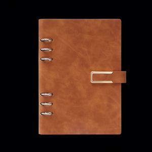 Custom A5 Binder Leather Business Notebook 100 Sheet PU Loose-<b>Leaf</b> Planner with Magnetic Buckle for School Use - Product Image 1
