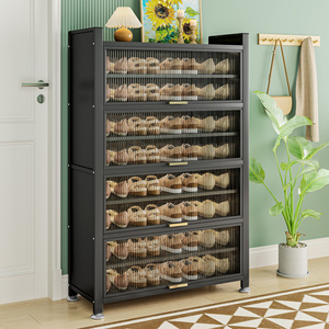 <span class=keywords><strong>Meuble</strong></span> à chaussures moderne en acier de qualité supérieure à 9 niveaux, grand présentoir vertical, organisateur de rangement fermé portable, mobilier de salon - Product Image 1