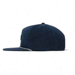 High Quality 5 Panel Rubber Pvc Logo Baseball <b>Cap</b>,<b>Waterproof</b> Laser Cut Hole Perforated Hat Rope Baseball <b>Cap</b> - Product Image 2
