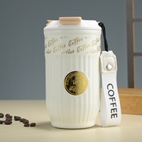 Nouvelle Arrivée 2026 Emerit – Gobelet à Café Écologique Personnalisé 420 ml, Anti-déversement, en Acier Inoxydable 304 avec Couvercle Rabattable et Cordon