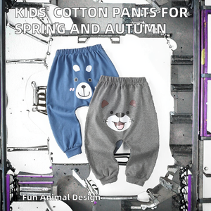 กางเกงขายาวเด็ก ลายสัตว์ถักนิตติ้ง ผ้าฝ้าย 100% ระบายอากาศได้ดี ไซส์ใหญ่ สำหรับเด็กผู้ชายและเด็กผู้หญิง ใส่สบายๆ สำหรับฤดูใบไม้ผลิ - Product Image 3