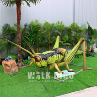 Zoo-Park-Ausstattung Insektenmodell Große Tierstatuen Outdoor-Stahl-Skulptur eines Heuschrecken für Einkaufszentren und Schulen