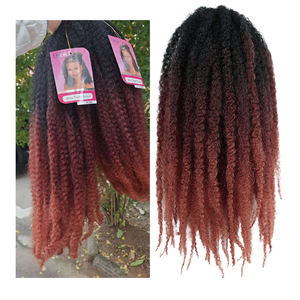 18 Zoll Marley Braid Häkelhaar Afro Marley Twist Ombre Farbe Synthetisches Häkelhaar Fro für Afrikanische Frauen - Product Image 1