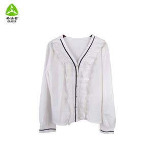Blouses en coton blanc pour femmes Bundle Vêtements légèrement usagés Bale Corée - Product Image 5
