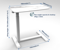 BUREAU DE TABLE DE LIT AJUSTABLE À HAUTEUR MOBILE Offres Spéciales COMMODITÉ AVEC 4 ROUES CACHÉES POUR LA MAISON/LA CHAMBRE/LE BUREAU