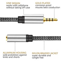 Kurze Aux-Kabel Vergoldetes 4-poliges 3,5-mm-Verlängerungsstecker-Audio-Musik adapter kabel 3,5-mm-Klinkenkabel