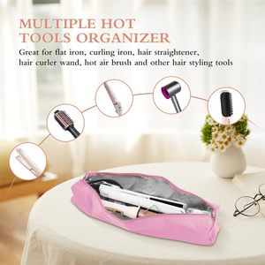 Étui de rangement pour outils capillaires résistant à la chaleur, en aluminium, pour fer à lisser, à prix abordable - Product Image 5