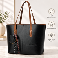 Sac fourre-tout en cuir PU grande capacité avec logo personnalisé, sac à main pour femme avec pochette à monnaie et fermeture éclair, idéal pour le travail et les voyages, vente en gros