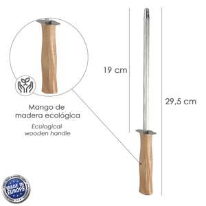 Acciaio per affilare da cucina 19 cm. Manico in Legno - Product Image 2