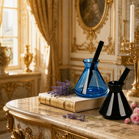 Ensemble diffuseur à bâtonnets personnalisé 100 ml en forme de fiole conique, flacon en verre Erlenmeyer pour huile parfumée d'ambiance, vente en gros