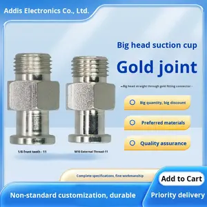 Support métallique pneumatique en cuivre plaqué, filetage M10x1 1/8, résistant à la corrosion, tête large, raccord droit, base robotique - Product Image 4