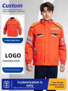 Veste <span class=keywords><strong>de</strong></span> <span class=keywords><strong>travail</strong></span> rembourrée réfléchissante personnalisée pour l'hiver, veste thermique épaisse et chaude <span class=keywords><strong>de</strong></span> sécurité pour l'assainissement, la réparation <span class=keywords><strong>de</strong></span> machines, la construction - Product Image 2