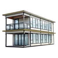Rumah Kontainer Lipat Dua Lapis Villa Modular Portabel Instalasi Cepat Struktur Baja untuk Penggunaan Hotel dan Kantor
