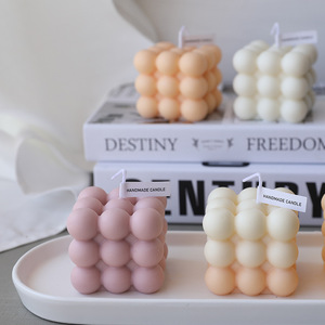 New arrival Colored scented Big Bubble Candle Rubik's cube gradient ramp handmade cute wedding birthday gift