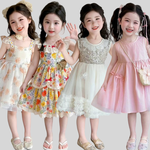 Vestido de Verano sin Mangas para Niña, con Lazo Bonito, <span class=keywords><strong>Gasa</strong></span> Fina, Falda Esponjosa, Vestido de Pastel para Niñas - Product Image 2