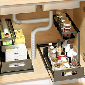 Kitchen <strong>Under</strong> <strong>Sink</strong> <strong>Storage</strong> <strong>Bathroom</strong> <strong>Under</strong> Sliding Cabinet Basket Organizer 2 Tier <strong>Under</strong> <strong>Sink</strong> Organizers and <strong>Storage</strong> - Product Image 4
