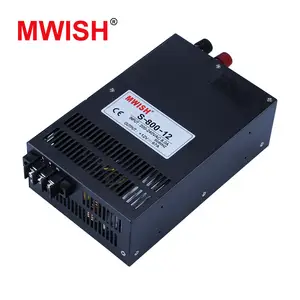 شاحن الكمبيوتر المحمول الموفر للطاقة وصديق للبيئة Mwish S-800-12 800W 12V 66.7A شاحن عالي الطاقة Smps مفتاح إمداد الطاقة