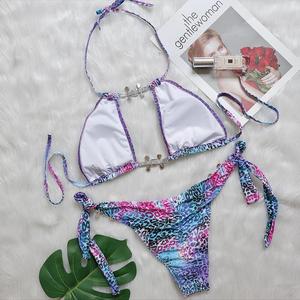 <span class=keywords><strong>Bikini</strong></span> decorativo con diamantes de imitación de leopardo, conjunto de traje de baño de dos piezas, trajes de baño exóticos para mujer - Product Image 4
