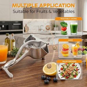 Spremiagrumi Manuale in Lega di Alluminio Resistente con Filtro per Semi, Spremiagrumi Multifunzionale Compatto, <span class=keywords><strong>Facile</strong></span> da Pulire Solo con Acqua - Product Image 3
