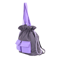 Sac à dos convertible élégant en nylon, sac fourre-tout avec cordon de serrage, design multifonctionnel à double poche, usage quotidien décontracté, voyage toutes saisons