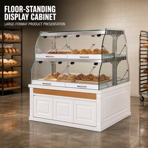 Vitrina Exhibidora de Alimentos Comercial, 220V 150W, de Vidrio, para Panadería, Buffet, Restaurante, Cafetería, Supermercado, Servicio de Alimentos - Product Image 5