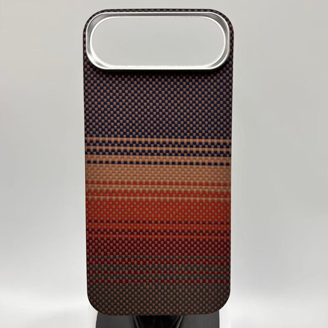 Handcrafted Look Business Shockproof Magnetic Aramid Carbon Fiber Hot Stamped Phone Case for 17 Air Phone Protection
