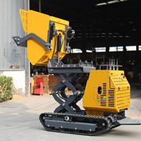 EURO 5 1000KG Mini-Raupendumper mit Honda-Motor, Selbstlader-Kipper, 450dm Schaufel, 90° Kippwinkel für die Landwirtschaft