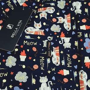 Uniforme médical de haute qualité hôpitaux pour animaux de compagnie bleu marine haut de gommage sérigraphié MEOW Design fabriqué à partir de coton pour un ajustement flexible - Product Image 4