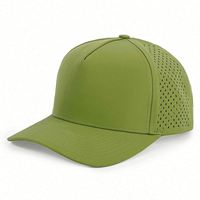 Chapeau de soleil décontracté et confortable à 6 panneaux, fabriqué sur mesure, séchage rapide, perforations découpées au laser, en polyester, avec sangle réglable et visière sandwich
