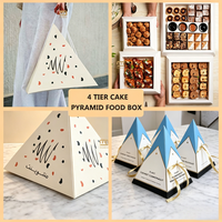 Boîte de présentation pyramidales personnalisées pour pâtisseries, desserts et gâteaux à emporter