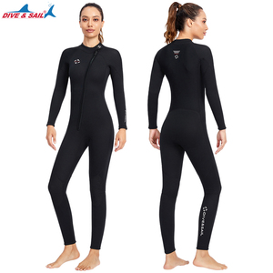 Traje de Buceo DIVE&SAIL de Neopreno de 3mm, de una Pieza, con Cremallera Frontal y Manga Larga, para Hombres y Mujeres, para Snorkel y Surf - Product Image 3