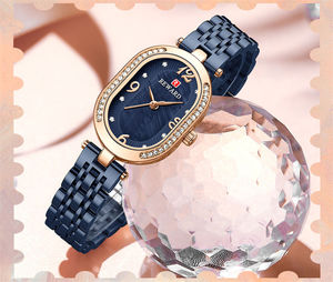 Relojes REWARD, Nuevos Relojes Impermeables para Mujer, Diseño Elíptico Elegante, Diamantes de Lujo, Reloj Casual de Negocios para Mujer 21058L - Product Image 6