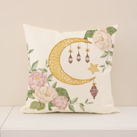 Nouvelle housse de coussin décorative imprimée, Moyen-Orient, musulman, Ramadan, 100% polyester, carrée, pour salon