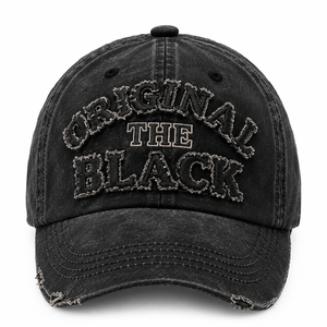 Casquette de baseball noire vintage de qualité supérieure avec broderie 3D personnalisée – Casquette en coton vieilli style Dad Hat - Product Image 3