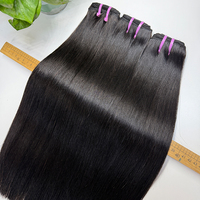 Extensiones de Cabello Humano Virgen Camboyano Liso Natural de Alta Calidad, Brillante, Suave, Negro Natural, Grado 10A para Negocios de Salón