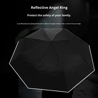 Parapluie mains libres personnalisé avec logo, parapluie pliant à boucle annulaire, parapluie pliable coupe-vent, protection UV, parapluie personnalisé