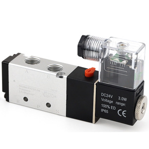 220V Electric Solenoid <b>Control</b> <b>Valve</b> 4V210-08 2-Position 5-Way 1 Inlet 2 Outlets Compatible DC 24/12/36/110V for Gas Oil Base - Product Image 1