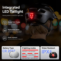 Casque de sécurité léger et réglable pour vélo, trottinette électrique et patinage, avec lumière LED arrière intégrée à la batterie, compatible OEM/ODM