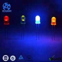 Diode LED InGaN Ronde 5mm Bleue Rouge Jaune Verte Diffusée Monocouleur à Emballage Unique 5V 20mA Angle de Vision 15° Vente en Gros ODM