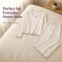 Ensemble de vêtements décontractés pour femmes OEM&ODM, viscose de bambou, élasthanne, écologique, échantillonnage, toutes saisons, ensemble de pyjama unisexe à manches longues