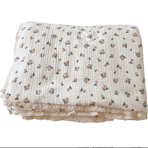 PLHAN Refroidissement Double Mousseline Gaze Motif Floral Multicouche Respirant Coton Mousseline Bébé Berceau Literie <span class=keywords><strong>Couette</strong></span> Couverture <span class=keywords><strong>Oreiller</strong></span> - Product Image 1