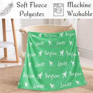 Bas quantité minimale <span class=keywords><strong>de</strong></span> commande nom personnalisé mignon dessin animé jeter bébé couverture doux polaire flanelle hiver maison voyage serviette couvertures cadeaux pour les enfants - Product Image 3