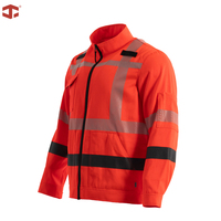Veste de travail haute visibilité JIADE 290 g/m² en tissu TC durable, uniforme de sécurité réfléchissant pour hommes avec plusieurs poches pour l'entretien ferroviaire