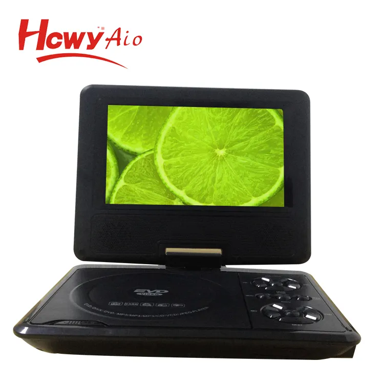 Portable 7 inch DVD Player Mini LCD Player With Battery Remote Control Swivel Screen Home DVD Player