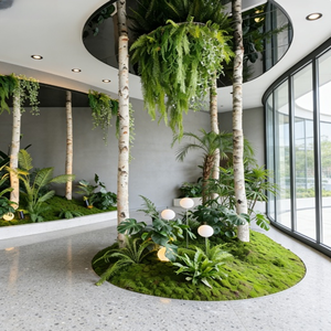Conjunto de Plantas Artificiales Verdes para Paisajismo, Decoración de Jardín <span class=keywords><strong>Vertical</strong></span> <span class=keywords><strong>Interior</strong></span> de Estilo Nórdico para Centros Comerciales y Oficinas - Product Image 3