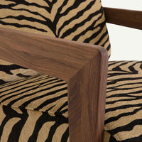 Fauteuil d'appoint moderne italien en tissu durable à imprimé animal, fauteuil individuel de luxe à motif zèbre, canapé de loisirs pour la maison et le bureau