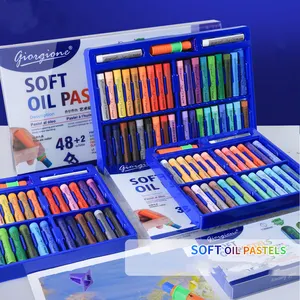 Novo design de bastão para pintura a óleo infantil, conjunto de 12 24 36 48 Prime Soft Oil série Pastel com caixa para animais de estimação e extensor de plástico grátis Cx