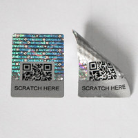 Emballage anti-contrefaçon, étiquettes holographiques authentiques, autocollants avec code QR argenté, sceaux de sécurité, autocollants holographiques authentiques