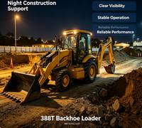 388T Backhoe Loader 8.5Ton 9Ton Berat 115HP Mesin Multifungsi Konstruksi Penggalian dan Pemuatan