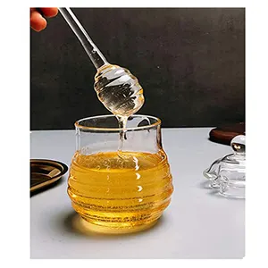 小尺寸玻璃蜂蜜蜜蜂杓罐棒带杓最好的蜂蜜分配器玻璃容器蜂蜜菜